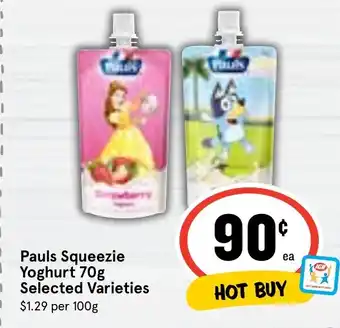 Ritchies Pauls Squeezie Yoghurt 70g Selected Varieties offer