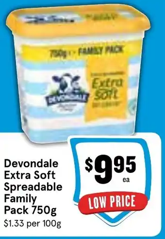 Ritchies Devondale Extra Soft Spreadable Family Pack 750g offer