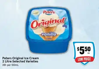 Ritchies Peters Original Ice Cream 2 Litre Selected Varieties offer