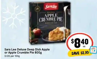 Ritchies Sara Lee Deluxe Deep Dish Apple or Apple Crumble Pie 800g offer