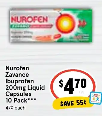 Ritchies Nurofen Zavance Ibuprofen 200mg Liquid Capsules 10 Pack offer