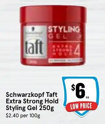Ritchies Schwarzkopf Taft Extra Strong Hold Styling Gel 250g offer