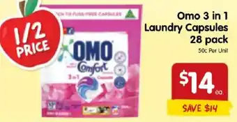 Spar Omo 3 in 1 Laundry Capsules 28 pack offer