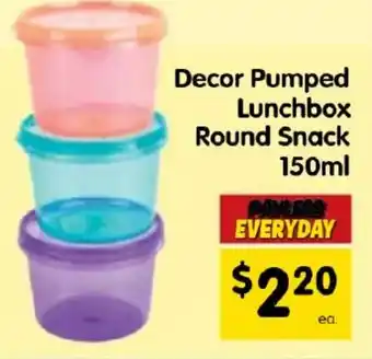 Decor Pumped Lunchbox Round Snack 150ml