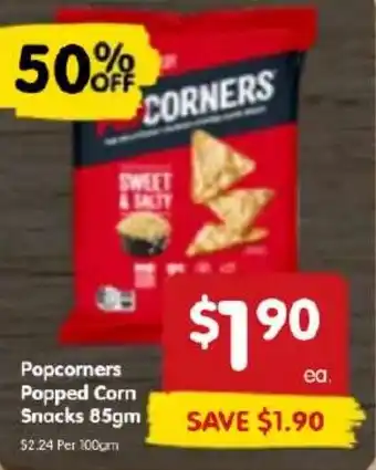 Spar Popcorners Popped Corn Snacks 85gm offer