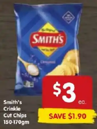 Spar Smith's Crinkle Cut Chips 150-170gm offer