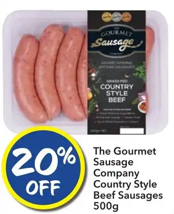 Ritchies The Gourmet Sausage Company Country Style Beef Sausages 500g offer