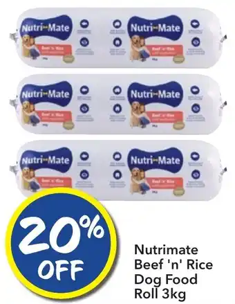 Ritchies Nutrimate Beef 'n' Rice Dog Food Roll 3kg offer