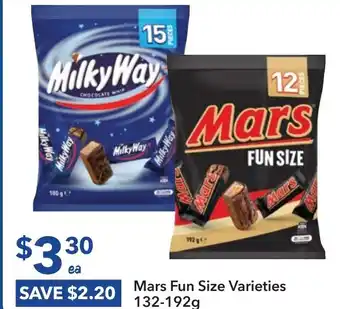 Mars Fun Size Varieties 132-192g
