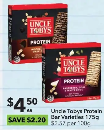 Ritchies Uncle Tobys Protein Bar Varieties 175g offer