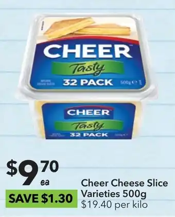 Ritchies Cheer Cheese Slice Varieties 500g offer