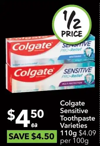 Ritchies Colgate Sensitive Toothpaste Varieties 110g offer