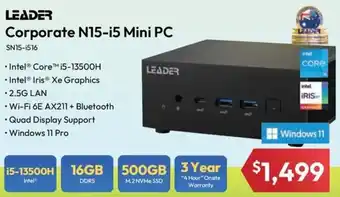 Leader Computers Corporate N15-i5 Mini PC offer