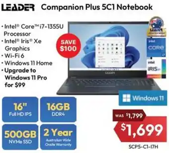 Leader Computers LEADER Companion Plus 5C1 Notebook offer