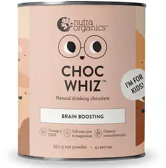 healthylife Nutra Organics Choc Whiz 250g offer
