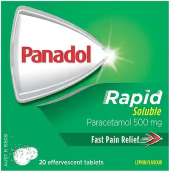 healthylife Panadol Rapid Soluble Fast Pain Relief 20 Effervescent Tablets offer