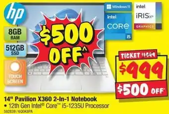 JB Hi-Fi hp 14" Pavilion X360 2-In-1 Notebook offer