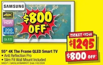 JB Hi-Fi SAMSUNG 55" 4K The Frame QLED Smart TV offer