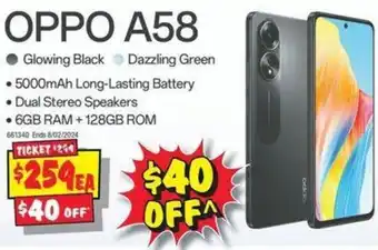 JB Hi-Fi OPPO A58 offer
