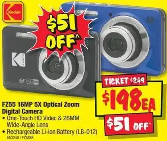 Kodak FZ55 16MP 5X Optical Zoom Digital Camera