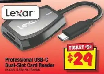 JB Hi-Fi Lexar Professional USB-C Dual-Slot Card Reader offer