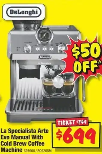 JB Hi-Fi DeLonghi La Specialista Arte Evo Manual With Cold Brew Coffee Machine offer