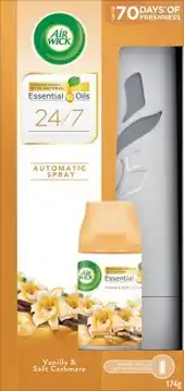 IGA Air Wick Essential Oil Vanilla & Soft Cashmere Automatic Spray 174g offer