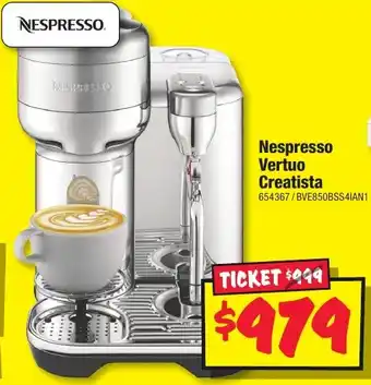 JB Hi-Fi Nespresso Vertuo Creatista offer