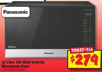 JB Hi-Fi Panasonic 32 Litre 100 Watt Inverter Microwave Oven offer