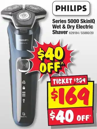 JB Hi-Fi PHILIPS Series 5000 SkinlQ Wet & Dry Electric Shaver offer