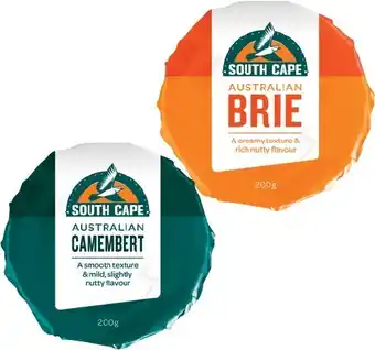 IGA South Cape Brie or Camembert 200g offer