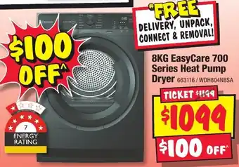 JB Hi-Fi 8KG EasyCare 700 Series Heat Pump Dryer offer