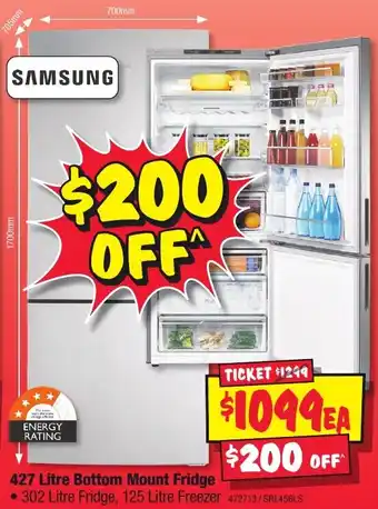 JB Hi-Fi SAMSUNG 427 Litre Bottom Mount Fridge offer