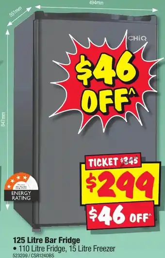 JB Hi-Fi 125 Litre Bar Fridge offer
