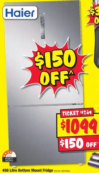 JB Hi-Fi Haier 498 Litre Bottom Mount Fridge offer