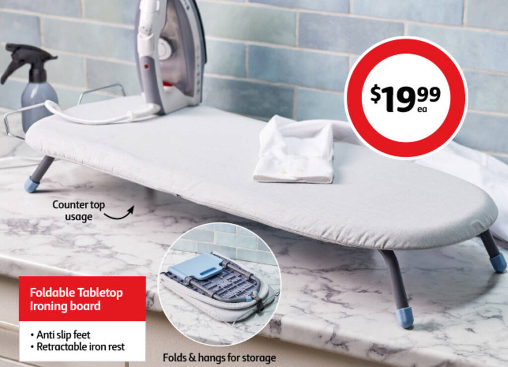 Foldable Tabletop Ironing board offer at Coles