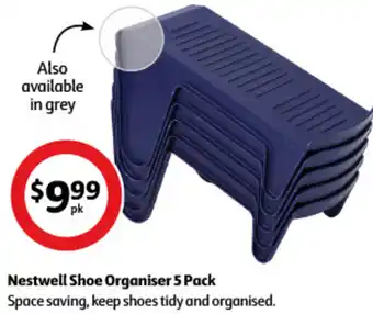 Coles Nestwell Shoe Organiser 5 Pack offer