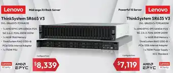 Lenovo Midrange 2U Rack Server ThinkSystem SR665 V3