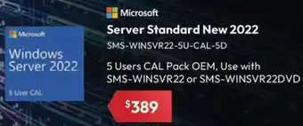 Leader Computers Microsoft Server Standard New 2022 SMS-WINSVR22-5U-CAL-5D offer