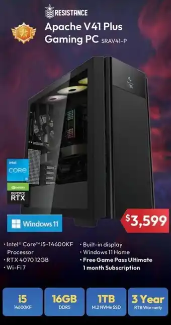 Leader Computers RESISTANCE Apache V41 Plus Gaming PC offer