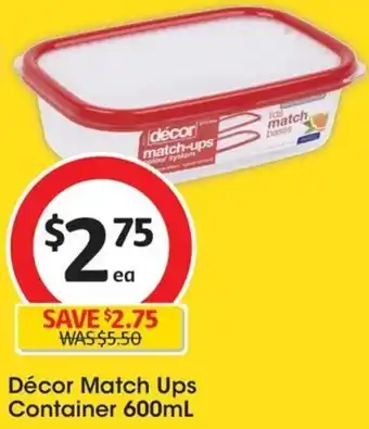 Coles Décor Match Ups Container 600mL offer