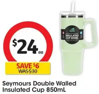 Coles Seymours Double Walled Insulated Cup 850mL offer
