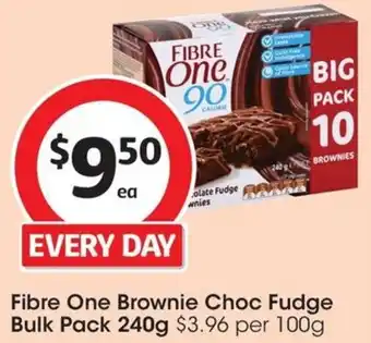 Coles Fibre One Brownie Choc Fudge Bulk Pack 240g offer