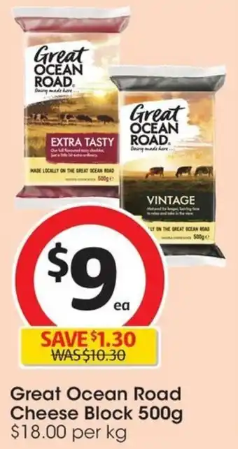 Coles Great Ocean Road Cheese Block 500g offer