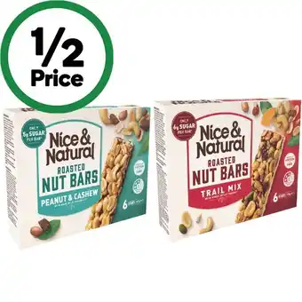 Woolworths Nice & Natural Nut Bars 180-192g Pk 6 offer