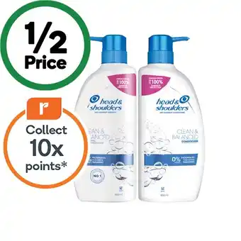 Woolworths Head & Shoulders Shampoo or Conditioner 850ml offer