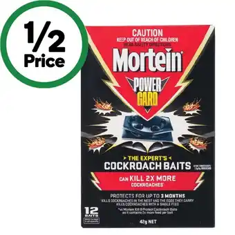 Woolworths Mortein Powergard Cockroach Baits Pk 12 offer