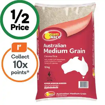 Woolworths SunRice White Medium Grain Rice 10 kg offer