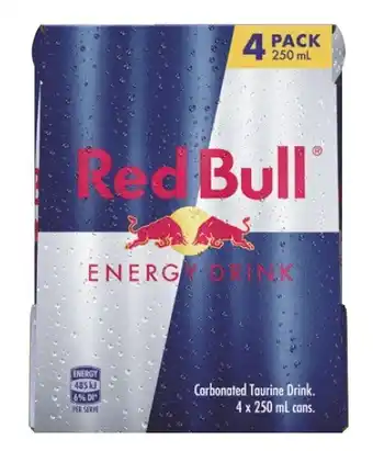 Coles Red Bull Energy Drink 4x250mL offer