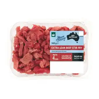 Woolworths Woolworths Australian Beef Stir Fry Heart Smart 500g offer